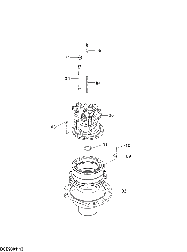 Схема запчастей Hitachi ZX470-5G - 001 SWING DEVICE (R) 02 MOTOR