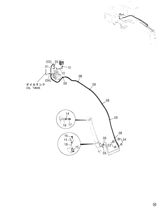 Схема запчастей Hitachi ZX130 - 282_HOSE RUPTURE VALVE PIPING (ARM)(2)(ISO SPEC.) (060001-). 03 MONO BOOM FRONT-END ATTACHMENTS