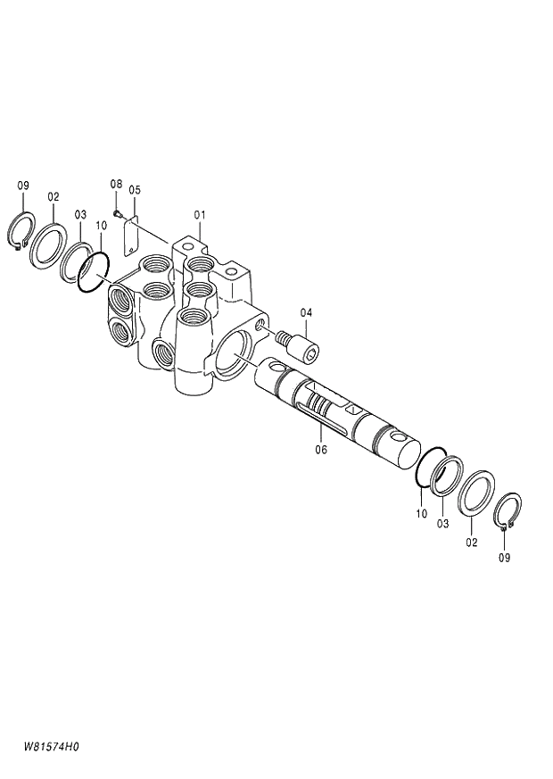 Схема запчастей Hitachi ZW180 - 263 VALVE LOCK (000101-004999, 005101-). 03 VALVE