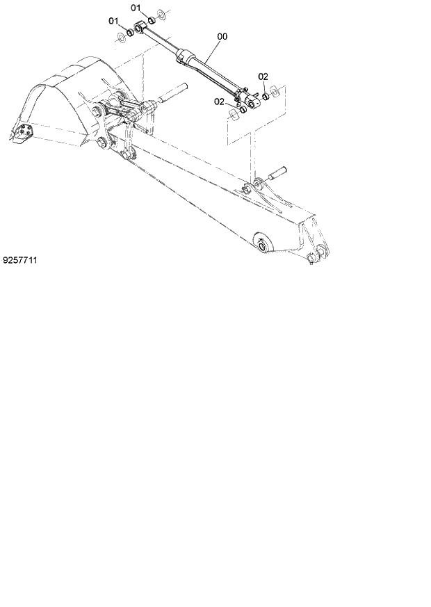 Схема запчастей Hitachi ZX140W-3 - 263 BUCKET CYLINDER ( CEB CED 002001-, CEA 020001-). 03 FRONT-END ATTACHMENTS(MONO-BOOM)