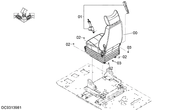 Схема запчастей Hitachi ZX330LC-5G - 022 SUSPENSION SEAT PARTS 09 FLOOR PARTS