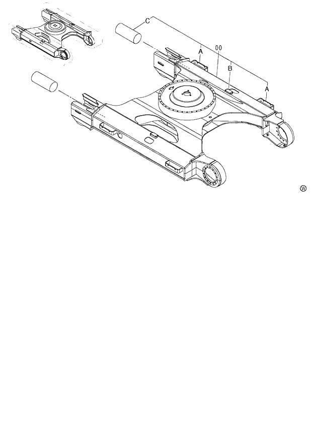 Схема запчастей Hitachi ZX130K - 204_TRACK FRAME (STD. TRACK) 120,E,130 (060001-). 02 UNDERCARRIAGE