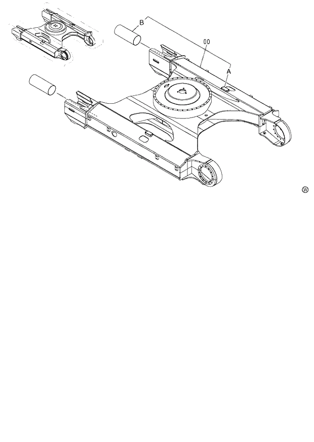 Схема запчастей Hitachi ZX120-E - 205_TRACK FRAME (STD. TRACK) H,K (060001-). 02 UNDERCARRIAGE