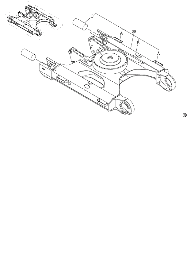 Схема запчастей Hitachi ZX120-E - 206_TRACK FRAME (STD. TRACK) BLADE (060001-). 02 UNDERCARRIAGE