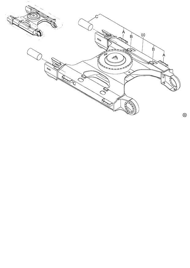 Схема запчастей Hitachi ZX120-E - 207_TRACK FRAME (NARROW LC TRACK) (060001-). 02 UNDERCARRIAGE