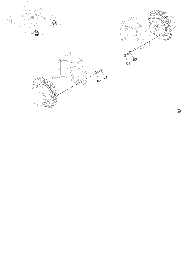 Схема запчастей Hitachi ZX130H - 215_TRAVEL DEVICE SUPPORT (060001-). 02 UNDERCARRIAGE