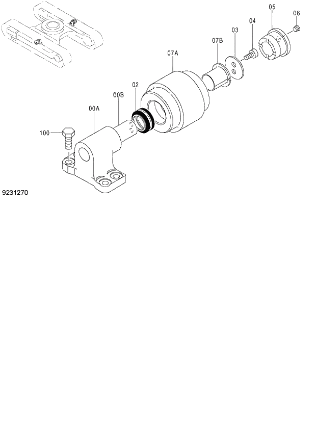 Схема запчастей Hitachi ZX130LCN - 221_UPPER ROLLER (STD. TRACK) EU2 (060001-). 02 UNDERCARRIAGE