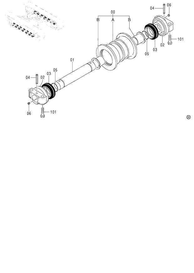 Схема запчастей Hitachi ZX130H - 225_LOWER ROLLER EU2 (060001-). 02 UNDERCARRIAGE