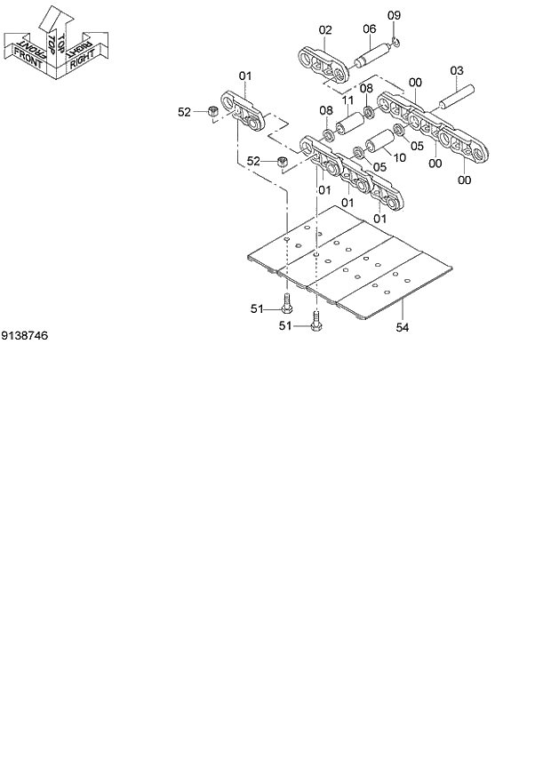 Схема запчастей Hitachi ZX130LCN - 226_TRACK-LINK VARIOUS (STD. TRACK) STD (060001-). 02 UNDERCARRIAGE