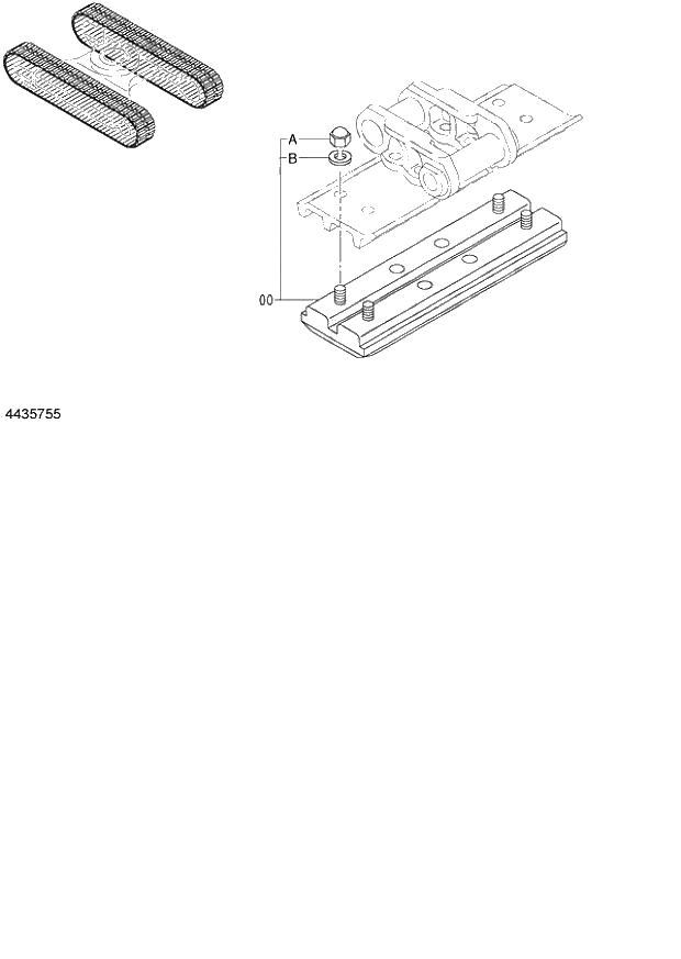 Схема запчастей Hitachi ZX130K - 233_RUBBER PAD (CITY PAD) (060001-). 02 UNDERCARRIAGE