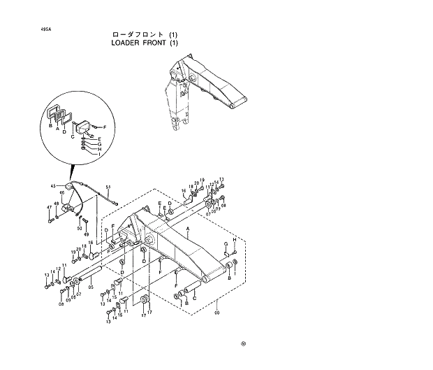 Схема запчастей Hitachi EX450H-5 - 495 LOADER FRONT (1) 04 LOADER ATTACHMENTS