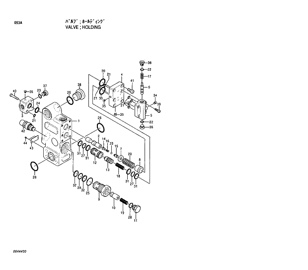 Схема запчастей Hitachi EX210H-5 - 053 HOLDING VALVE 02 VALVE