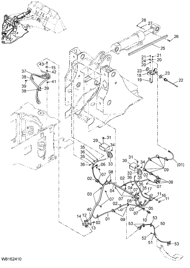 Схема запчастей Hitachi ZW220 - 123_ELECTRICAL PARTS(FRONT) (000101-004999, 005101-). 05 ELECTRICAL SYSTEM