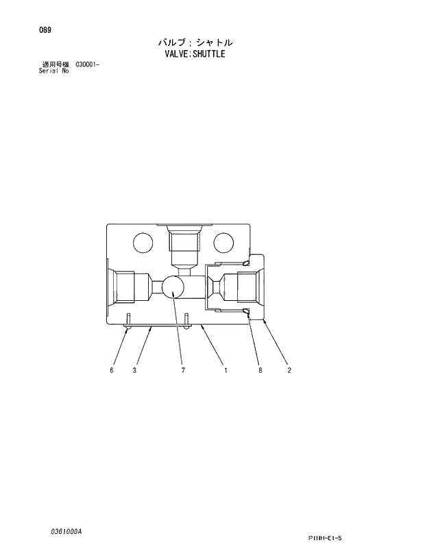 Схема запчастей Hitachi ZX370MTH - 089 VALVE;SHUTTLE. 03 VALVE