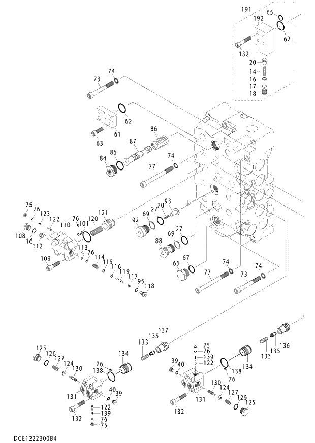 Схема запчастей Hitachi ZX870LCR-3 - 024 VALVE CONTROL (4-4) (020480-020996). 03 VALVE