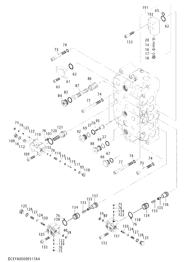 Схема запчастей Hitachi ZX870LCH-3 - 028 VALVE CONTROL (4-4) (020997-). 03 VALVE