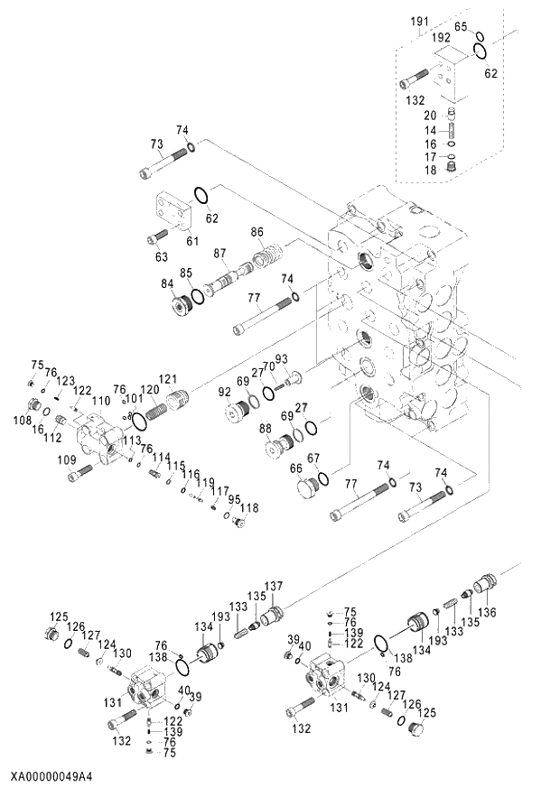 Схема запчастей Hitachi ZX870LCR-3 - 032 VALVE CONTROL (4-4) (020001-). 03 VALVE