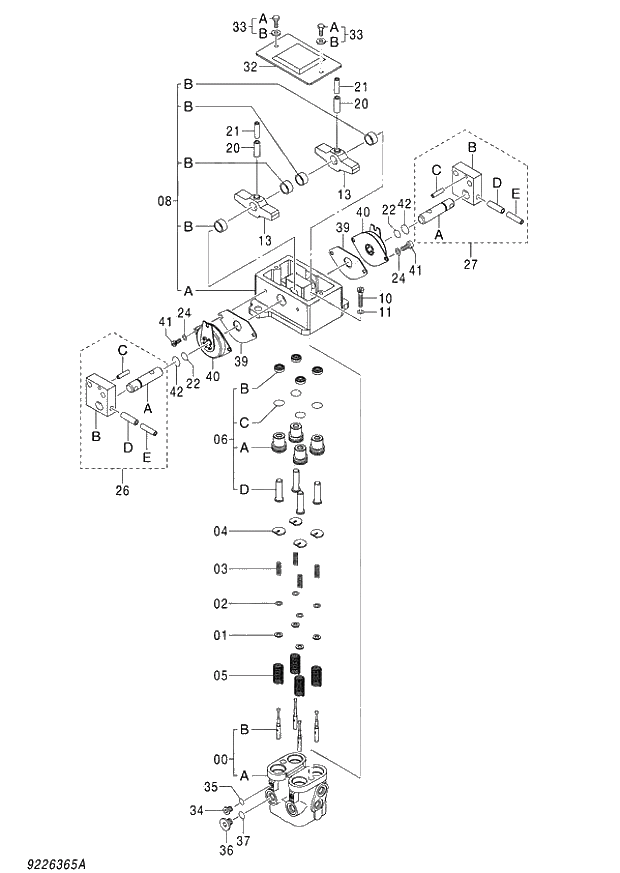 Схема запчастей Hitachi ZX870H-3 - 034 VALVE PILOT (TRAVEL) (020001-). 03 VALVE