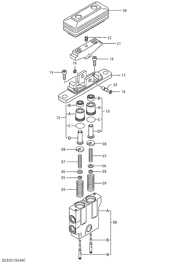 Схема запчастей Hitachi ZX870H-3 - 036 VALVE PILOT (020001-). 03 VALVE