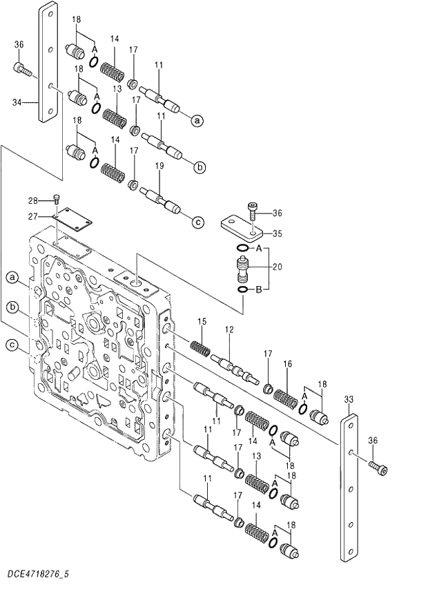 Схема запчастей Hitachi ZX870H-3 - 047 VALVE SHUTTLE (5-5) (020877-). 03 VALVE