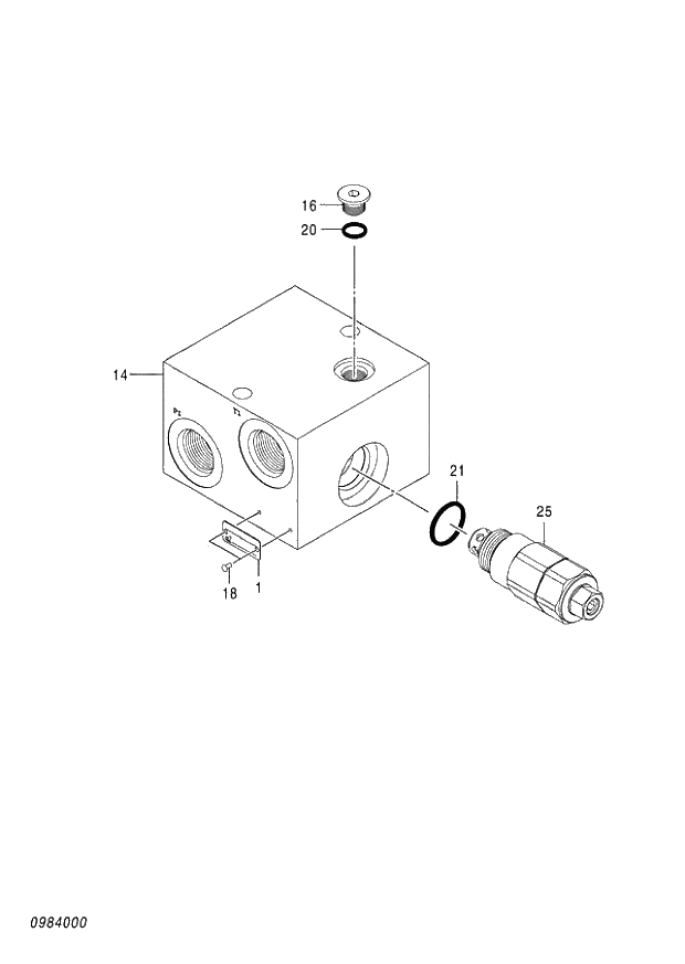 Схема запчастей Hitachi ZX850LC-3 - 053 VALVE RELIEF (020001-). 03 VALVE