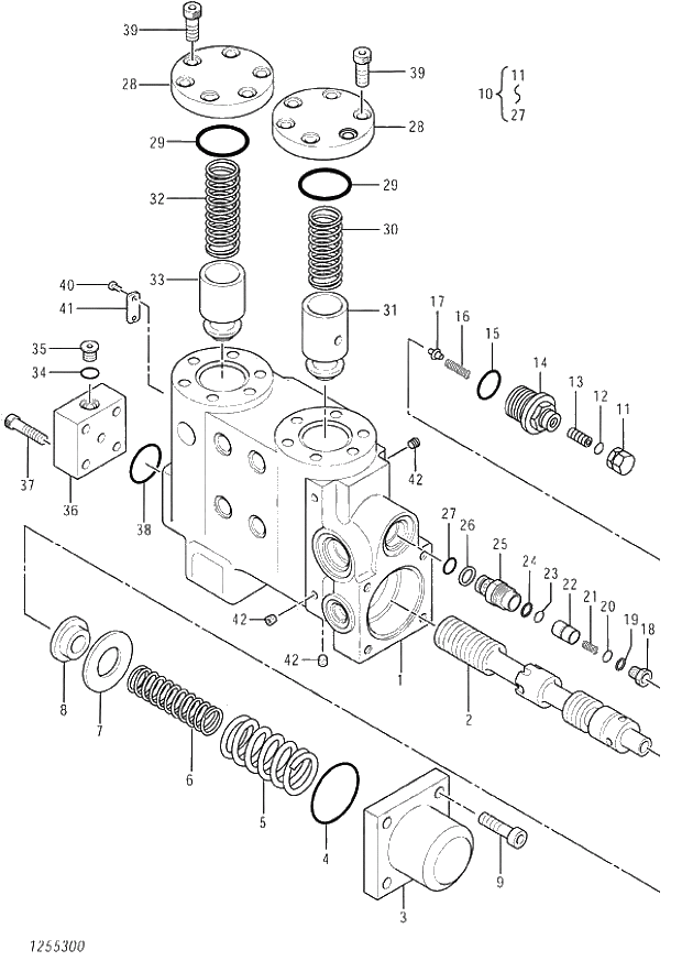 Схема запчастей Hitachi ZX850LC-3 - 056 VALVE HOLDING (ARM BOTTOM) (020001-). 03 VALVE