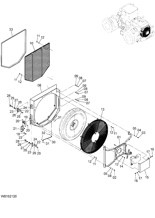 Схема запчастей Hitachi ZW180 - 003 COOLING DEVICE PARTS (000101-004999, 005101-). 01 ENGINE