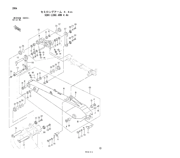 Схема запчастей Hitachi ZX850H - 295 SEMI-LONG ARM 4.4m 03 BACKHOE ATTACHMENTS