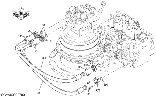 Схема запчастей Hitachi ZX240-5G - 003 MAIN PIPING (3) 05 HYDRAULIC PIPING (MAIN)