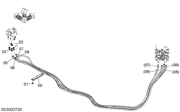 Схема запчастей Hitachi ZX330LC-5G - 007 PILOT PIPING (5) 06 HYDRAULIC PIPING (PILOT)