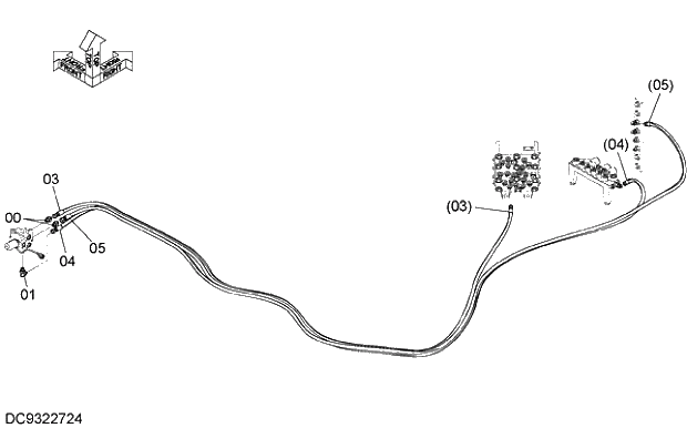 Схема запчастей Hitachi ZX330LC-5G - 011 PILOT PIPING (9) 06 HYDRAULIC PIPING (PILOT)