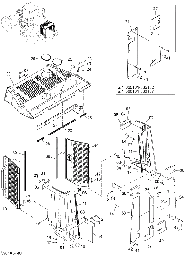 Схема запчастей Hitachi ZW250 - 042_COVER(2) (000101-004999, 005101-). 03 CHASSIS