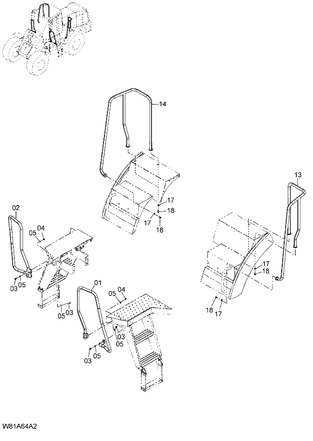 Схема запчастей Hitachi ZW250 - 056_FLOOR BOARD(3) (000221-004999, 005175-). 03 CHASSIS