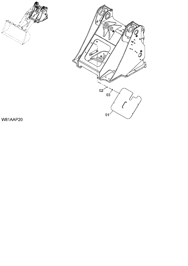 Схема запчастей Hitachi ZW250 - 064_FRONT FRAME COVER(FOR 2-SPOOL)(AP2) (000101-004999, 005101-). 03 CHASSIS