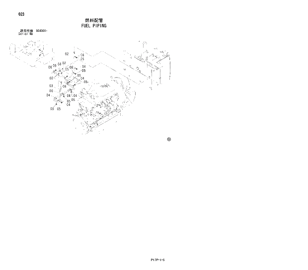 Схема запчастей Hitachi ZX650H - 023 FUEL PIPING 01 UPPERSTRUCTURE