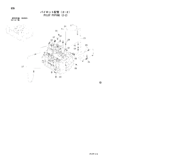 Схема запчастей Hitachi ZX650H - 079 PILOT PIPING (2-2) 01 UPPERSTRUCTURE