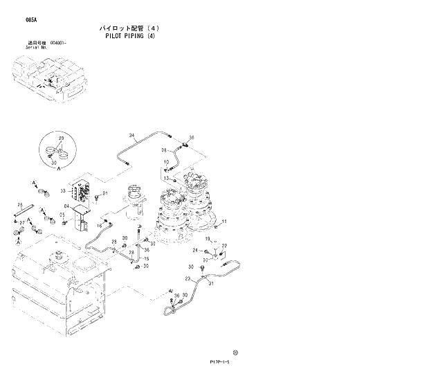 Схема запчастей Hitachi ZX650LCH - 085 PILOT PIPING (4) 01 UPPERSTRUCTURE