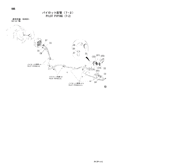 Схема запчастей Hitachi ZX650H - 095 PILOT PIPING (7-2) 01 UPPERSTRUCTURE