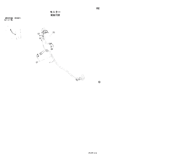 Схема запчастей Hitachi ZX600 - 102 MONITOR 01 UPPERSTRUCTURE