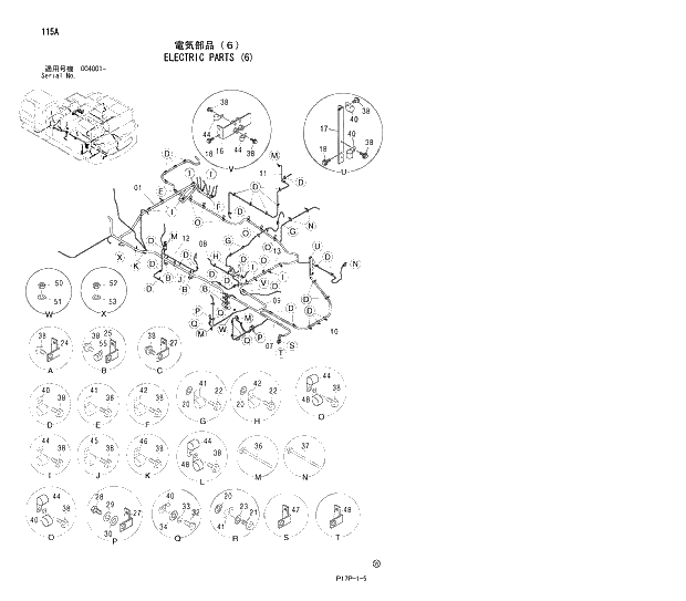 Схема запчастей Hitachi ZX600 - 115 ELECTRIC PARTS (6) 01 UPPERSTRUCTURE