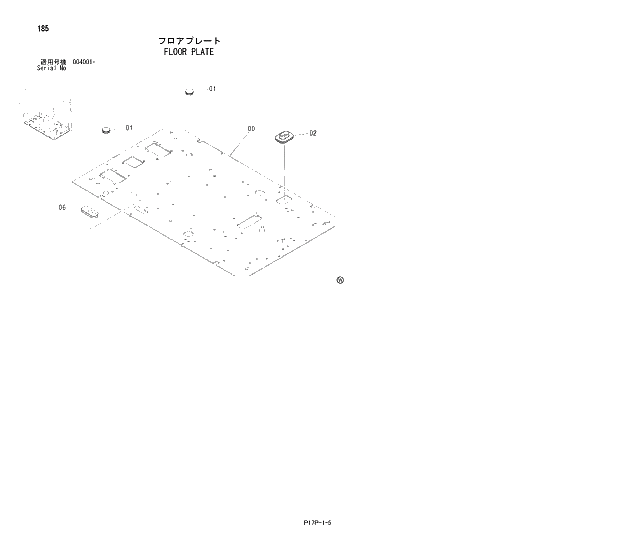 Схема запчастей Hitachi ZX650H - 185 FLOOR PLATE 01 UPPERSTRUCTURE