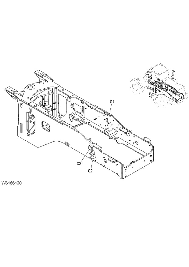 Схема запчастей Hitachi ZW220 - 037_REAR FRAME (000101-004999, 005101-). 03 CHASSIS