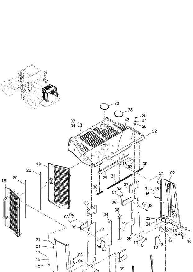 Схема запчастей Hitachi ZW220 - 042_COVER(2) (000101-004999, 005101-). 03 CHASSIS