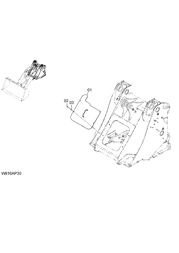 Схема запчастей Hitachi ZW220 - 063_FRONT FRAME COVER(FOR 3-SPOOL)(AP3) (000101-004999, 005101-). 03 CHASSIS