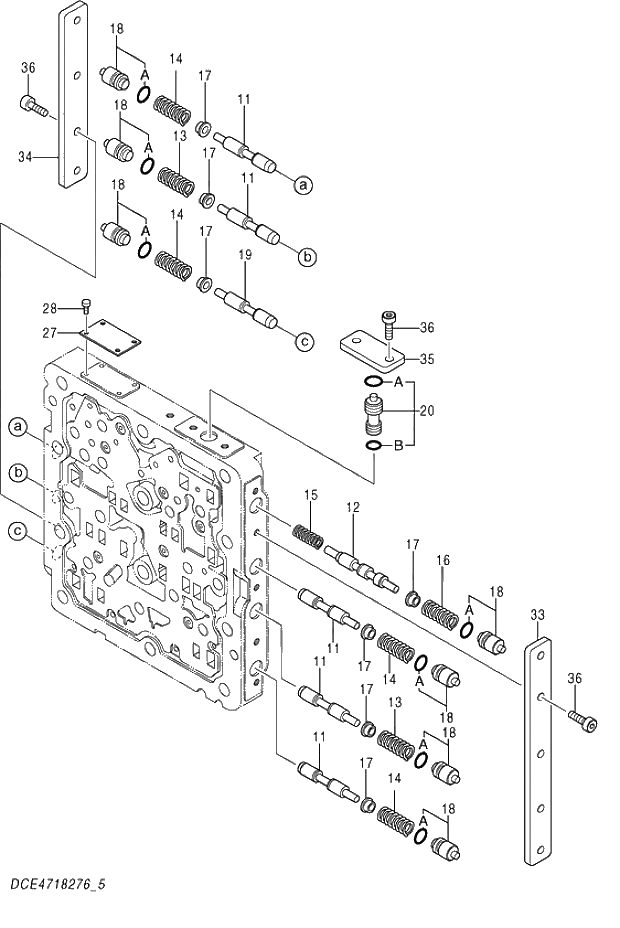 Схема запчастей Hitachi ZX470R-5G - 012 VALVE;SHUTTLE (5-5) 03 VALVE