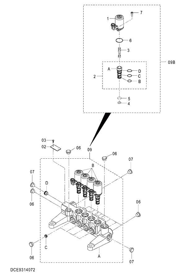Схема запчастей Hitachi ZX470LCH-5G - 013 VALVE;SOLENOID 03 VALVE