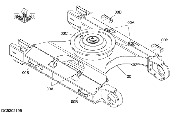 Схема запчастей Hitachi ZX210LCK-5G - 001 TRACK FRAME 11 UNDERCARRIAGE