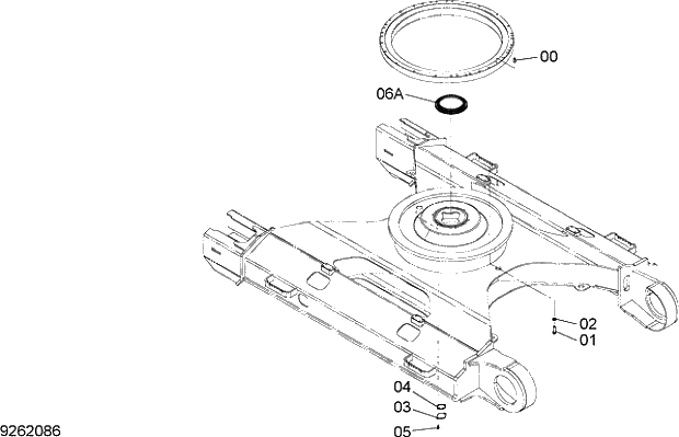 Схема запчастей Hitachi ZX200LC-5G - 007 SWING BEARING PARTS 11 UNDERCARRIAGE