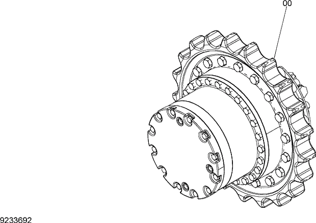 Схема запчастей Hitachi ZX210K-5G - 008 TRAVEL DEVICE 11 UNDERCARRIAGE