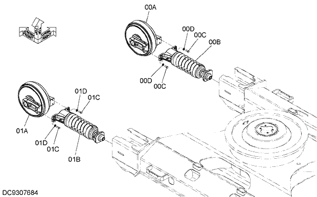 Схема запчастей Hitachi ZX200-5G - 010 TRACK SPRING 11 UNDERCARRIAGE